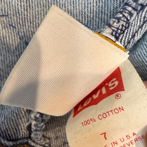 Boys Vintage Levi Jean Jacket Size 7 with Patches, GUC - Picture 7 of 12